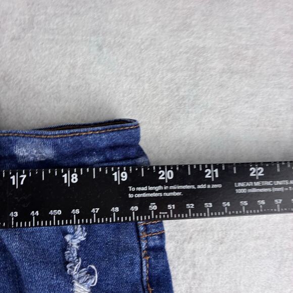 Wax Distressed Skinny Jeans Women's 20 Plus Thrashed Slashed Destroyed Dark Blue - Picture 5 of 13